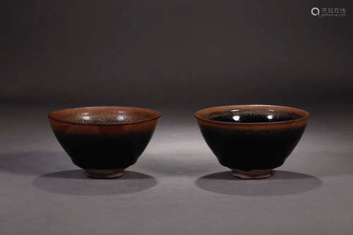 PAIR OF CHINESE JIAN KILN CUP