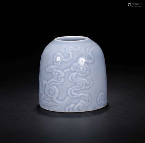 YONGZHENG MARK, CHINESE SKY BLUE GLAZED WATER POT