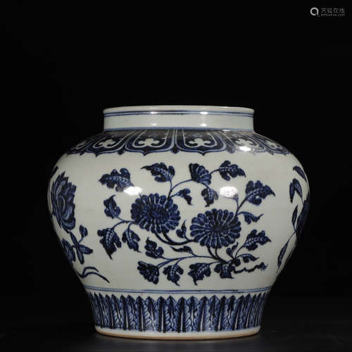 YONGLE MARK, CHINESE BLUE & WHITE JAR