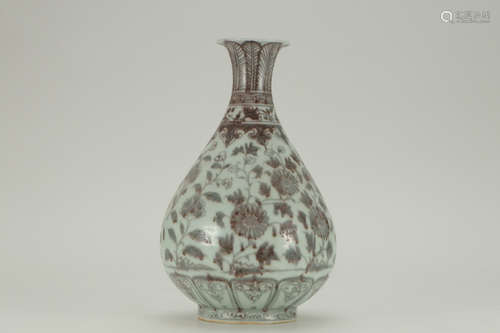 CHINESE RED GLAZED VASE