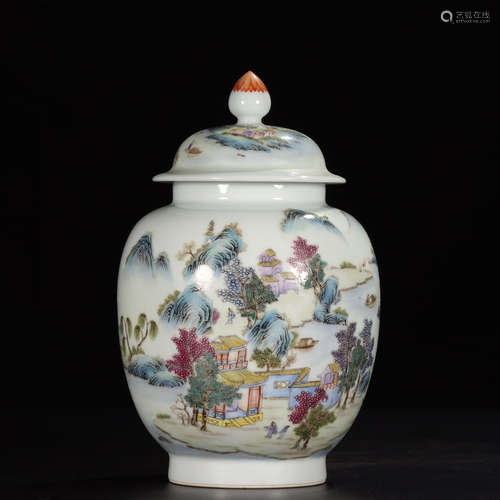 QIANLONG MARK, CHINESE FAMILLE ROSE JAR