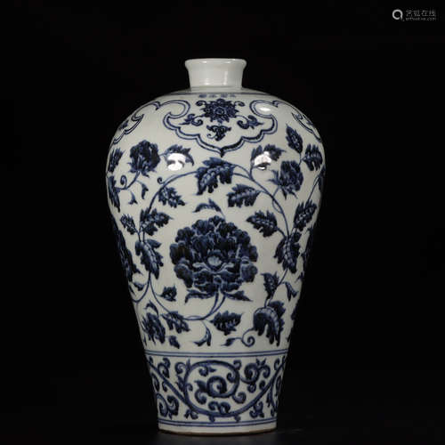 YONGLE MARK, CHINESE BLUE & WHITE VASE