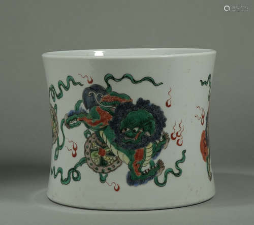 KANGXI MARK, CHINESE WUCAI BRUSHPOT