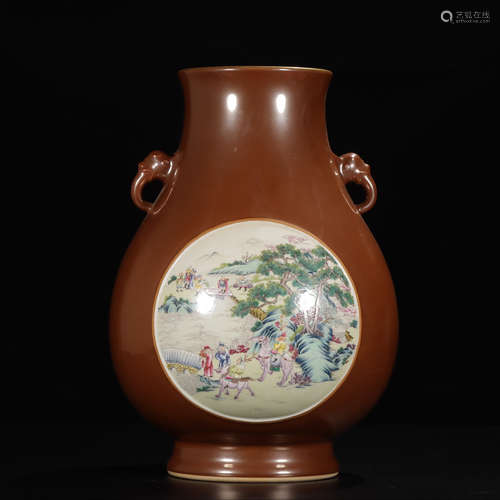 QIANLONG MARK, CHINESE FAMILLE ROSE VASE