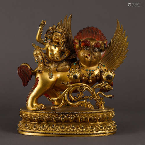 CHINESE GILT BRONZE BUDDHA