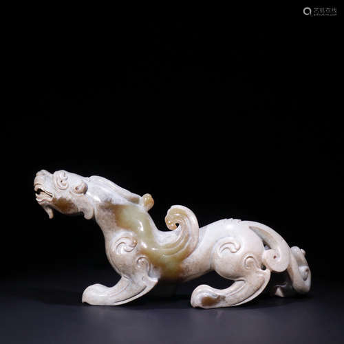 CHINESE GULONG JADE ORNAMENT