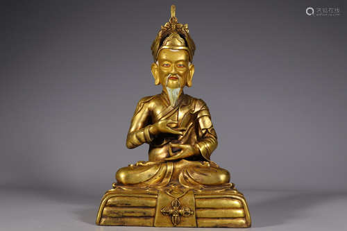 CHINESE GILT BRONZE BUDDHA