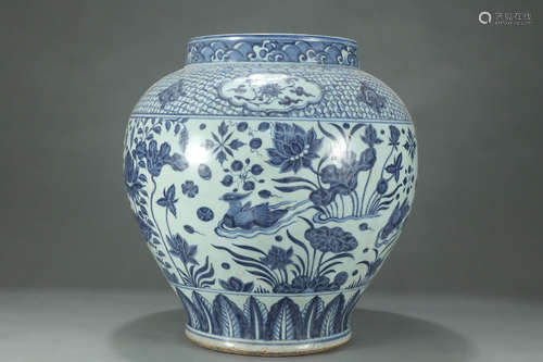 CHINESE BLUE & WHITE JAR