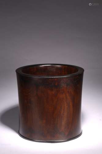 A HUANGHUALI CARVED BRUSHPOT