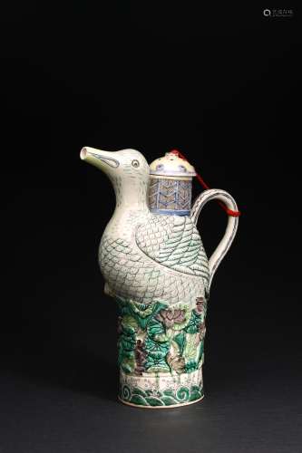 A SANCAI 'DUCK' MODEL EWER AND COVER