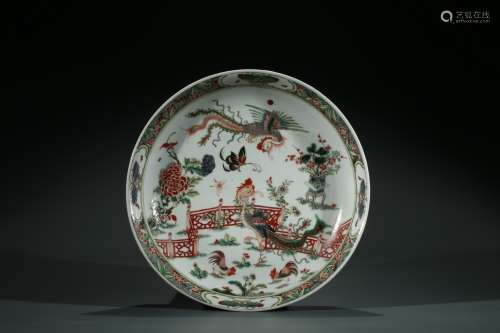 A CHINESE FAMILLE VERTE 'PHOENIX' CHARGER