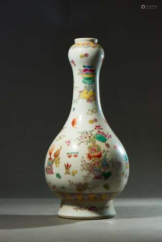 A FAMILLE ROSE 'BOGU' VASE