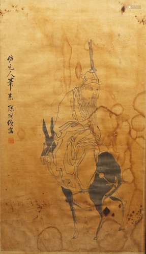 AN INK ON PAPER 'LAOZI' PAINTING