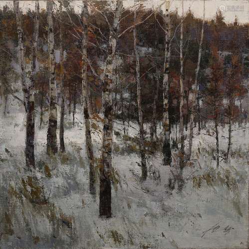 OIL ON CANVAS 'SNOWFIELD' PAINTING, PIAO ZHEKUI