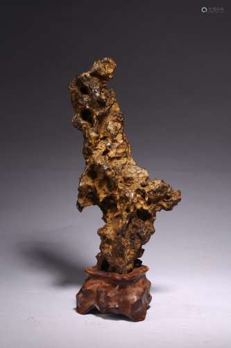 A CHINESE SCHOLAR'S ROCK WITH STAND