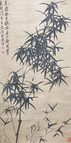 A CHINESE BAMBOO PAINTING SCROLL ZHENG BANQIAO MARK