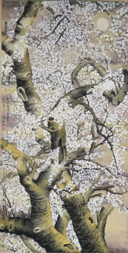 A CHINESE FLOWERS PAINTING TAO LENGYUE MARK