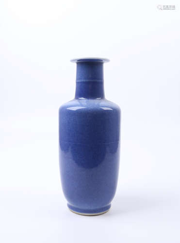 A BLUE GLAZED ROULEAU PORCELAIN VASE