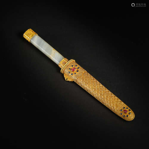 PURE GOLD KNIFE, QING DYNASTY, CHINA