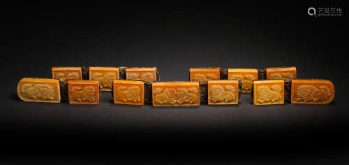 A SET OF BEESWAX BELTS, LIAO OR JIN DYNASTY, CHINA
