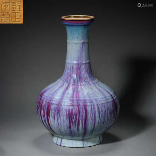 FANCY GLAZED VASE, QING DYNASTY, CHINA