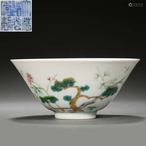 CHINESE QING DYNASTY FAMILLE ROSE BOWL