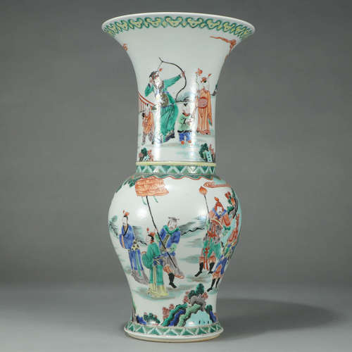 A FAMILLE VERTE FIGURES PORCELAIN VASE