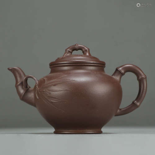 A BAMBOO PATTERN ZISHA TEAPOT