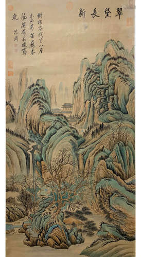 A CHINESE LANDSCAPE PAINTING SHEN ZHOU MARK