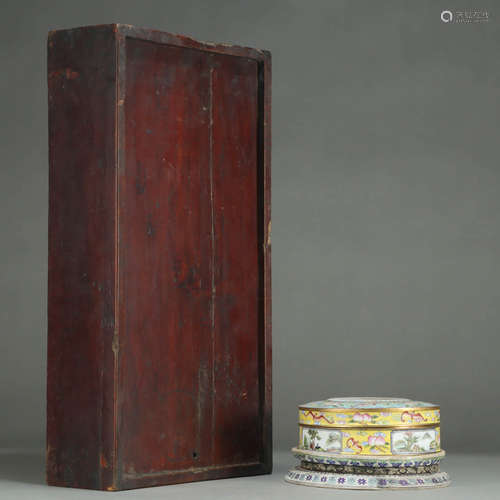 A BRONZE ENAMEL FLORAL COVER BOX