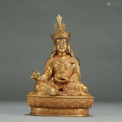 A GILT-BRONZE BUDDHA STATUE OF PADMA SAMBHAVA