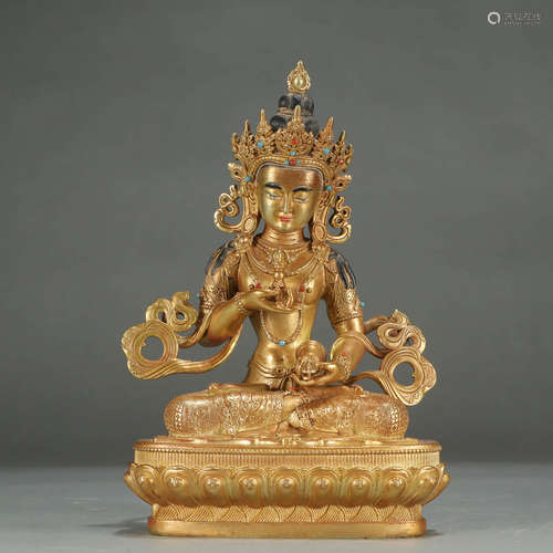 A GILT-BRONZE STATUE OF VAJRASATTVA