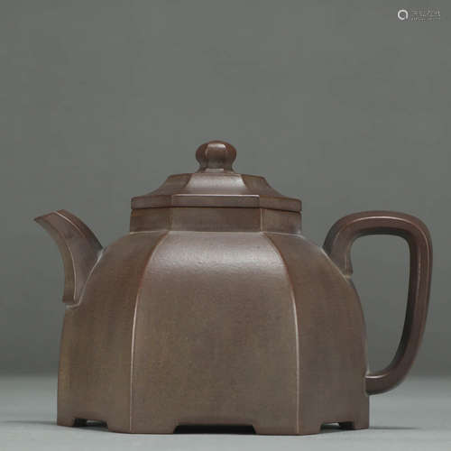 A ZISHA HEXAGON TEAPOT