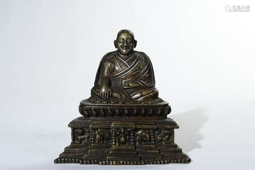 CHINESE BRONZE FIGURE OF GURU