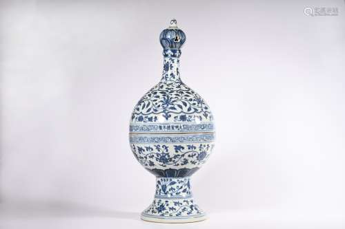 CHINESE BLUE WHITE PORCELAIN COVER BOWL