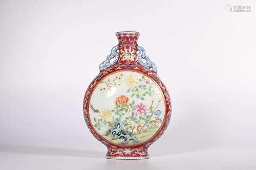 CHINESE FAMILLE ROSE PORCELAIN VASE, MARKED