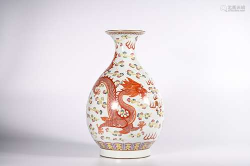 CHINESE FAMILLE ROSE PORCELAIN VASE, MARKED