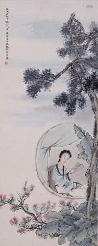 CHINESE INK AND COLOR SCROLL PAINTING