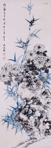 CHINESE INK AND COLOR PAINTING OF FLOWER