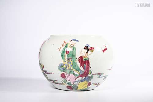 CHINESE FAMILLE ROSE PORCELAIN BRUSH WASHER