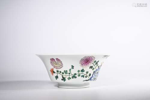 CHINESE FAMILLE ROSE PORCELAIN BOWL, MARKED