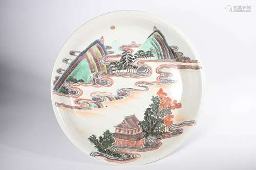 CHINESE FAMILLE VERTE PORCELAIN PLATE