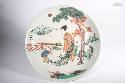 CHINESE FAMILLE VERTE PORCELAIN PLATE