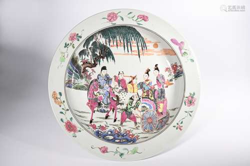 CHINESE FAMILLE ROSE PORCELAIN PLATE