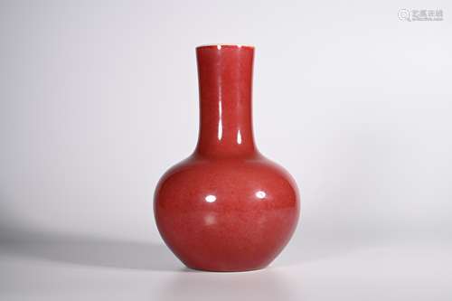 CHINESE OX BLOOD GLAZED PORCELAIN VASE