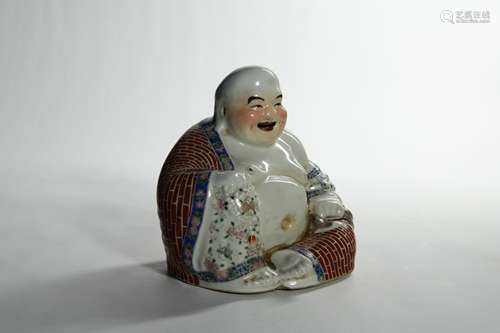 A FAMILLE ROSE PORCELAIN HOTEI