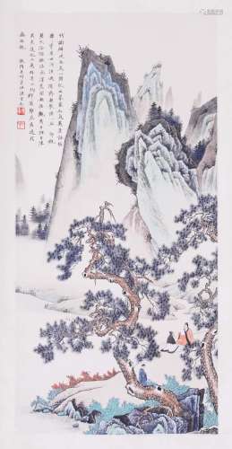 CHINESE INK AND COLOR LANDSCAPE PAINTING