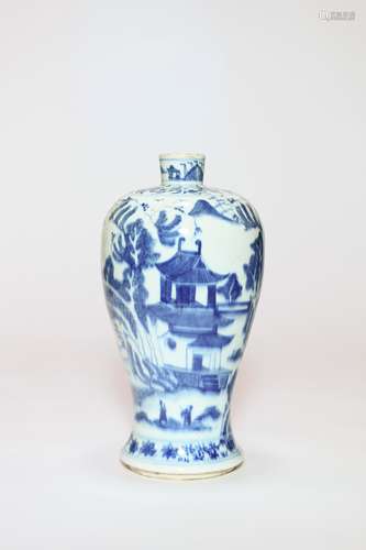 A BLUE AND WHITE FLOWER PORCELAIN VASE