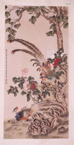 CHINESE INK AND COLOR PAINTING OF PHEASANT