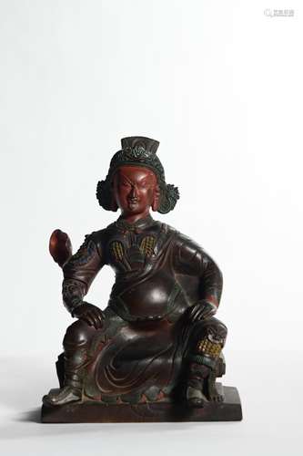 CHINESE BRONZE FIGURE OF GUANDI